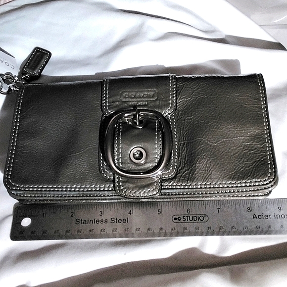 NWT 💥Coach Bleecker Wallet💥 Gunmetal/silv - Picture 15 of 16